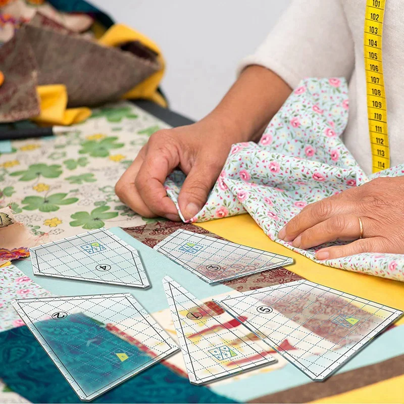 5 stück Quilten Vorlage Set Nähen Maschine Lineal DIY Hand Patchwork Quilten Herrscher Quilt Vorlagen Platz Vorlagen