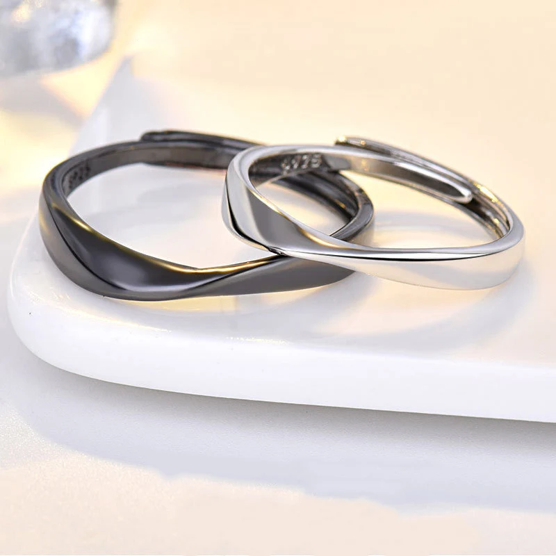 Minimalist Mobius Couple Pairing Ring for Woman Men Geometric Adjustable Matching Wedding Ring Engagement Jewelry Party Gift