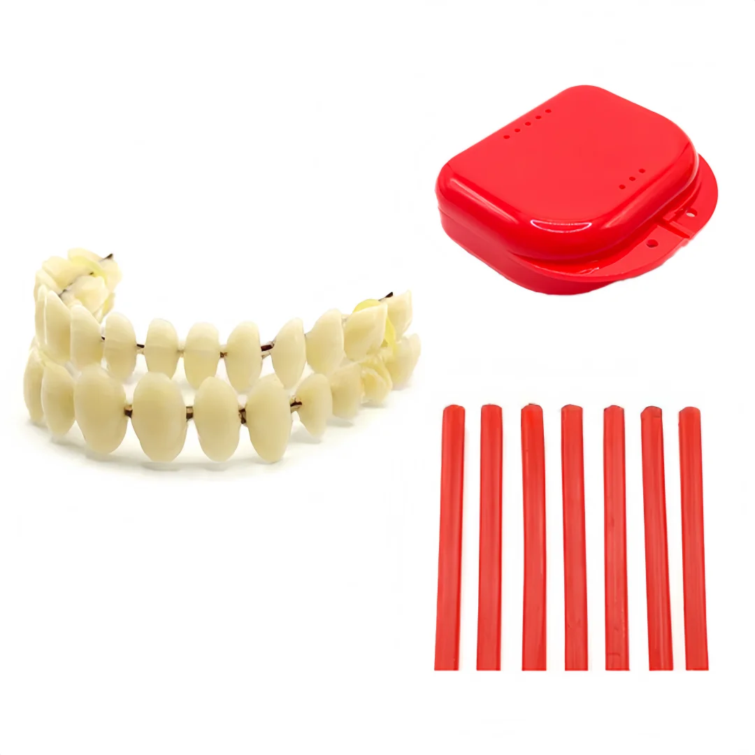 

1set Dental Teaching Models Denture Wax Strips Denture Boxes Oral Tooth Teaching Materials Doctor-patient Communication Tools