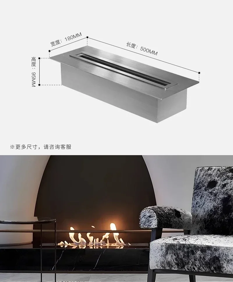 Alcohol Fireplace Decorative Cabinet True Flame Fireplace Heater Household Embedded Fireplace TV Cabinet Background Wall