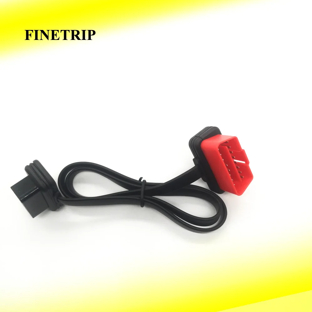 

100cm 60cm Flat Thin As Noodle OBD2 OBDII OBD 16Pin ELM327 Male To Female Elbow Extension Cable Diagnostic Scanner Connector