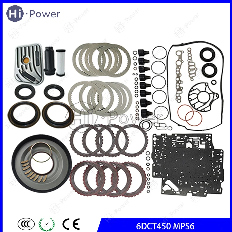 

6DCT450 MPS6 Auto Transmission Master Repair Seal Cover Friction Steel Plate Piston Overhaul Kit for Ford Mondeo Focus 6-Sp DSG