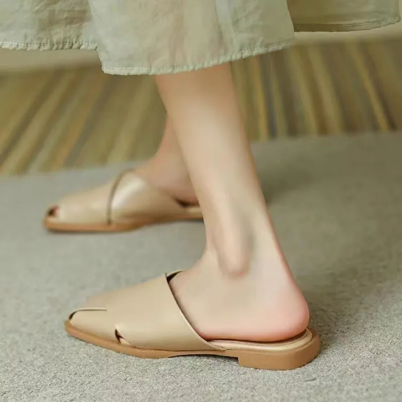 Summer Casual Flats Slippers Women Mules Shoes 2023 New Designer Slingbacks Sandals Shoes Flip Flops Walking Slides Zapatillas