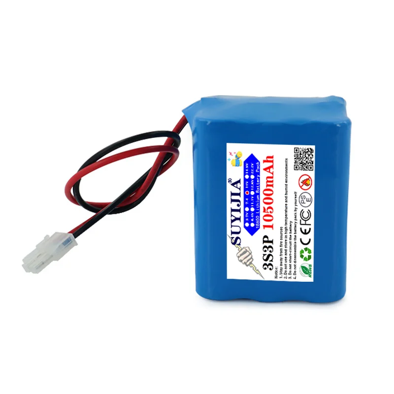 3S3P 12V 7.8Ah-9Ah-10.5AH Large Capacity 18650 Lithium BatteryPack Car Washing Machine Battery LED Light Monitoring Street Light