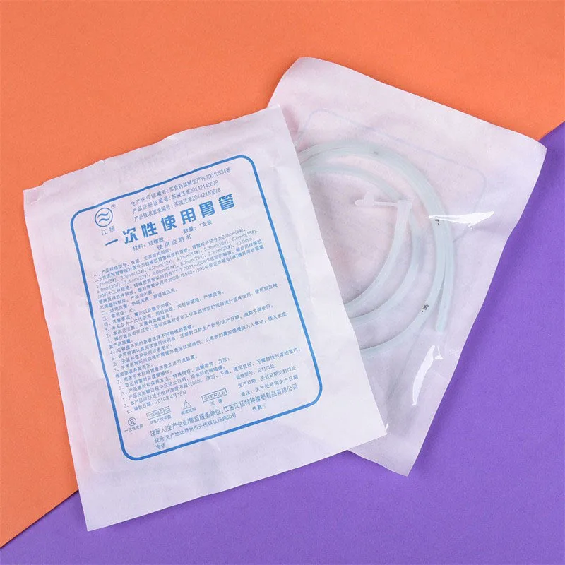 10pcs/lot Disposable Nasogastric Feeding Stomach Tube Medical Sterile Gastric Tube Silicon Stomach Tube 100cm