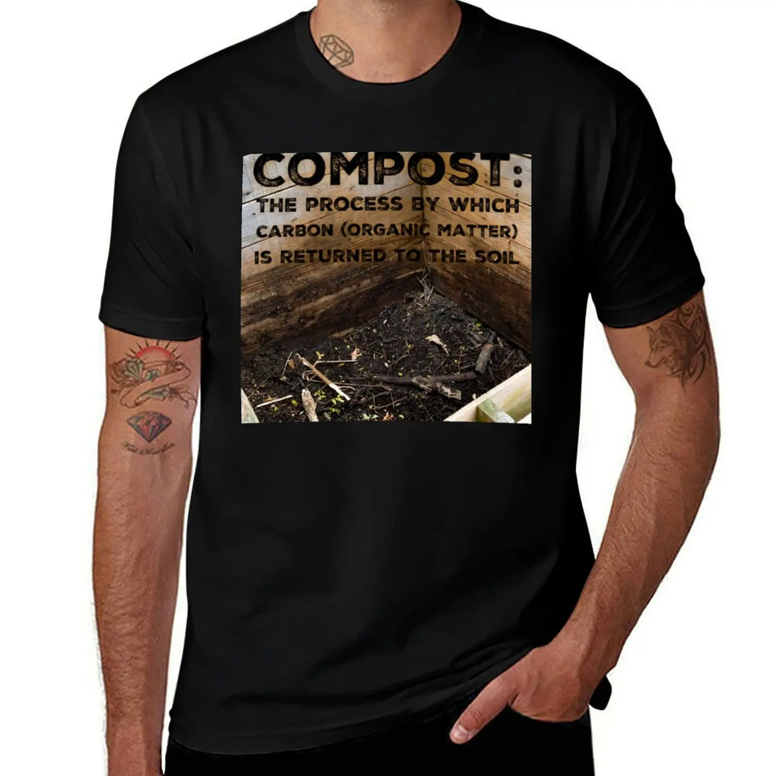 Compost: The process by which Carbon is returned to the soil. T-Shirt Outdoor Working T-Shirt