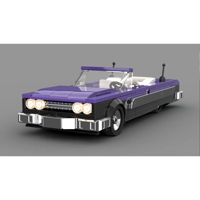 

Building Block Car Model 353 Parts Purple Convertible Classic City Speed Champion Christmas Gift For Boys