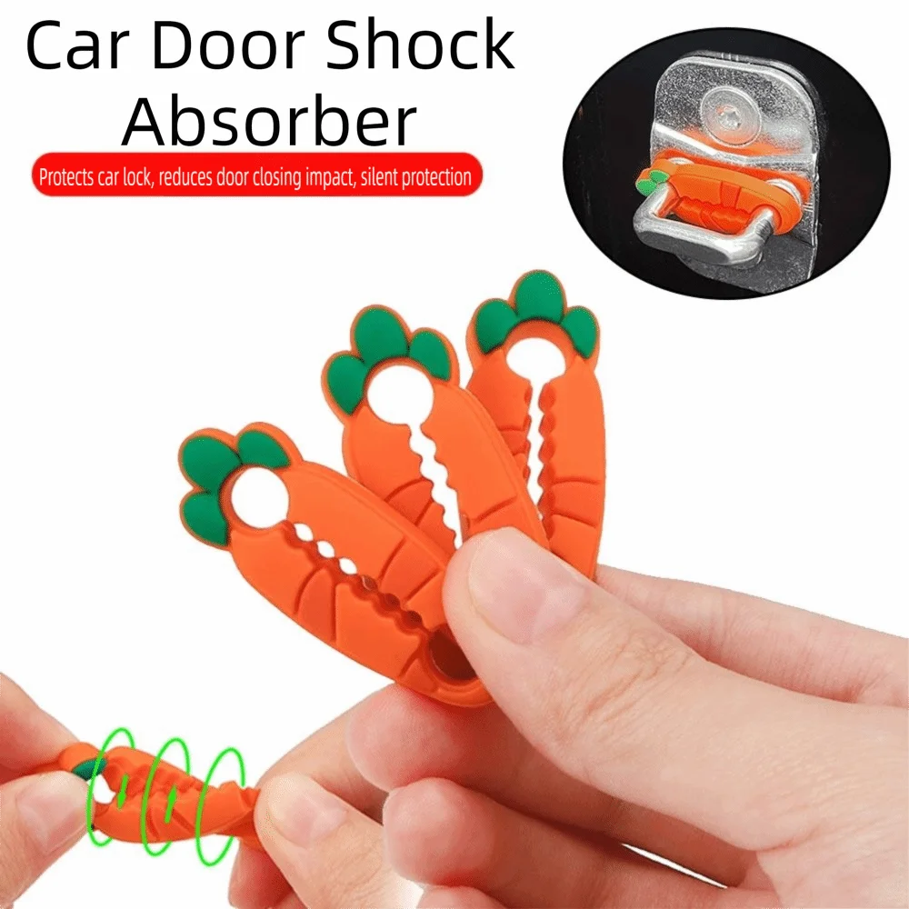 4/5pcs Silicone Car Door Lock Sound Deadener Buffer Seal Soundproofing Car Door Lock Protectors Shock Absorber