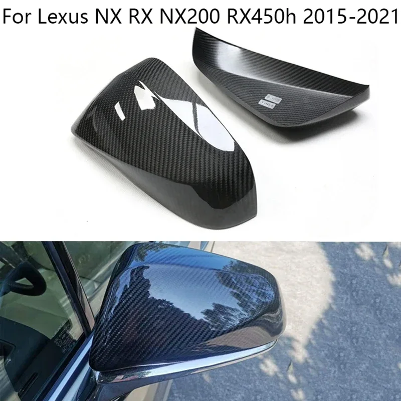 

Real Carbon Fiber For Lexus NX RX NX200 RX450h 2015-2022 2021 Car Rearview Mirror Side Covers Cap Auto Spare Parts