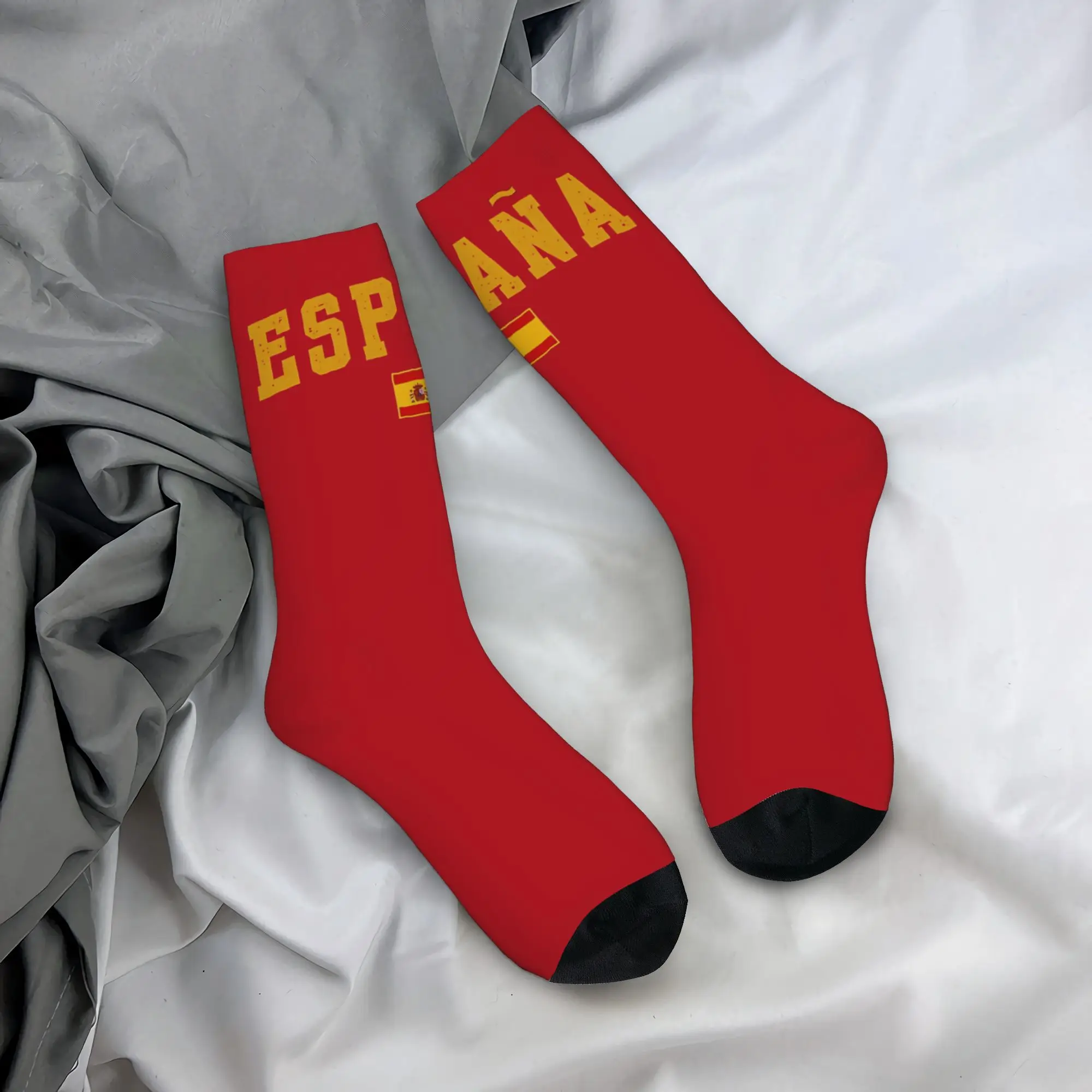 Spain Spanish Flag Espana Make Spain Great Again Socks for Women Men Merch All Season  Soft Long Socks Sweat Absorbing
