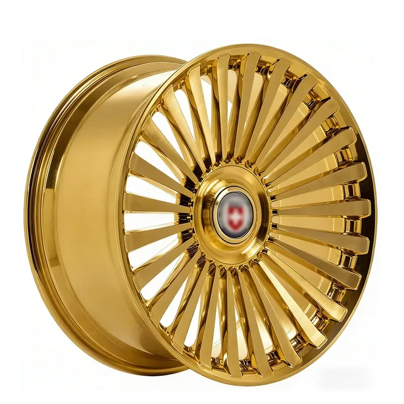22 24 Inch Forged Wheels Floating Cap Gold Multi Spoke 5x120 5x130 for Rolls Royce Cullinan Performance SUVs