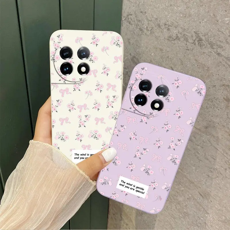 11R Pink Flowers Silicone Phone Case For Oneplus 9Pro 10 11 11R 10R 10T 10Pro 8T P50Pro 9RT Cover