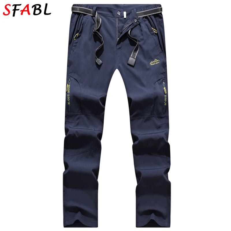 

Summer Lightweight Quick Dry Pants Men Hiking Pants Men Breathable Stretch Tactical Pants Zipper Pockets Trousers Male Jogging