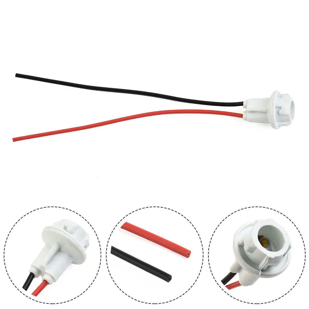 Car T10 Instrument Light Socket Lamp Holder Plug Adapter Cable White 15cm Long 194 W5W 147 For Motorcycles
