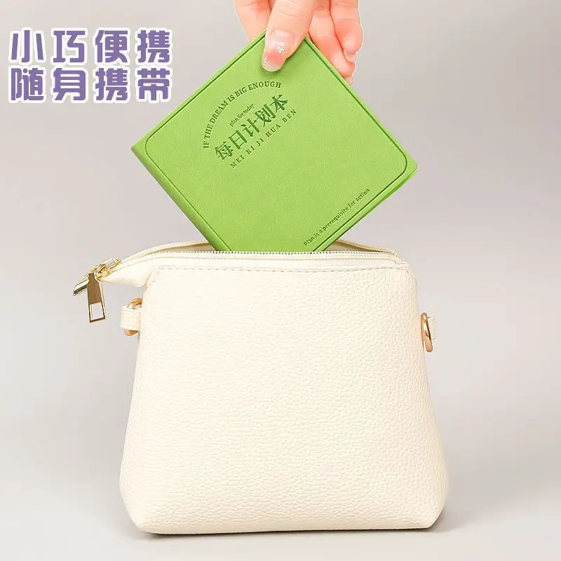 Portable small self-discipline clock in notebook pocket notebook square notebook mini daily planner planner organizer  diary