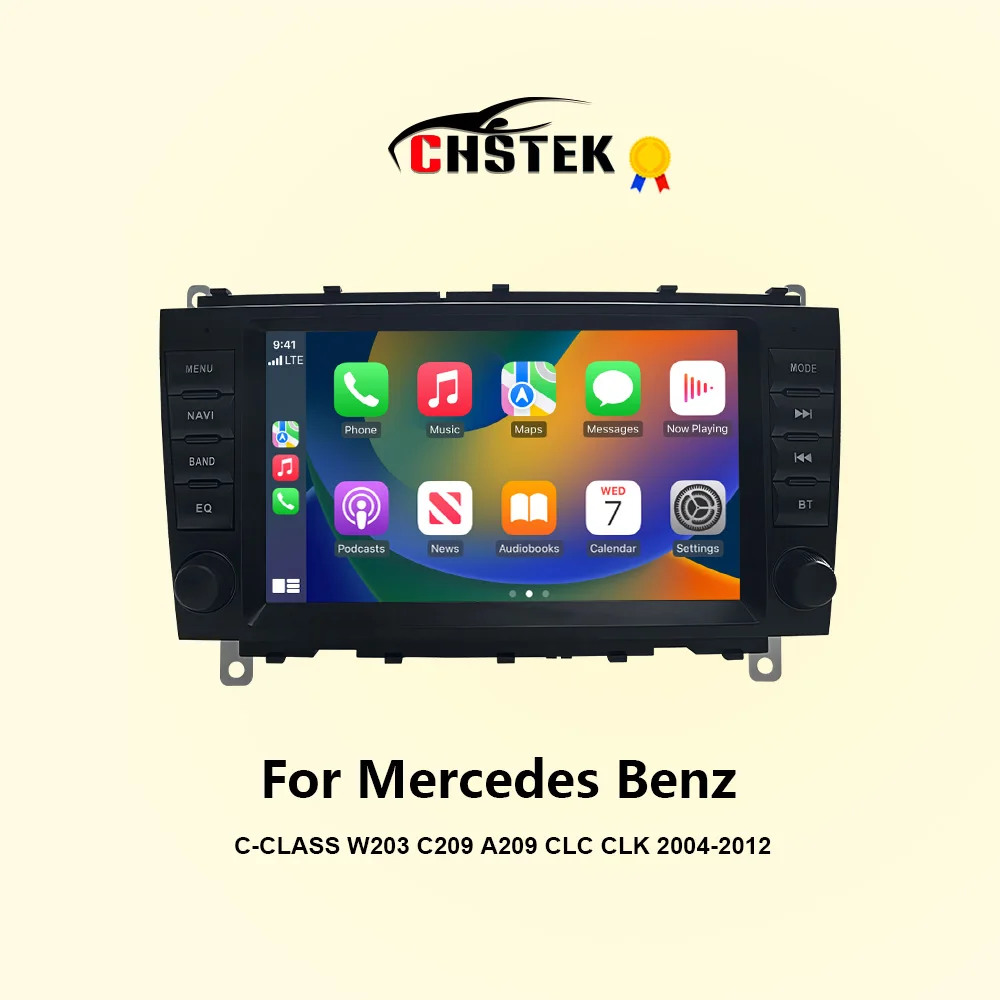 CHSTEK Car Radio Android13 Carplay For Mercedes Benz C-Class W203 C209 CLC CLK 2004-2012 Multimedia Navigation Bluetooth WIFI 4G