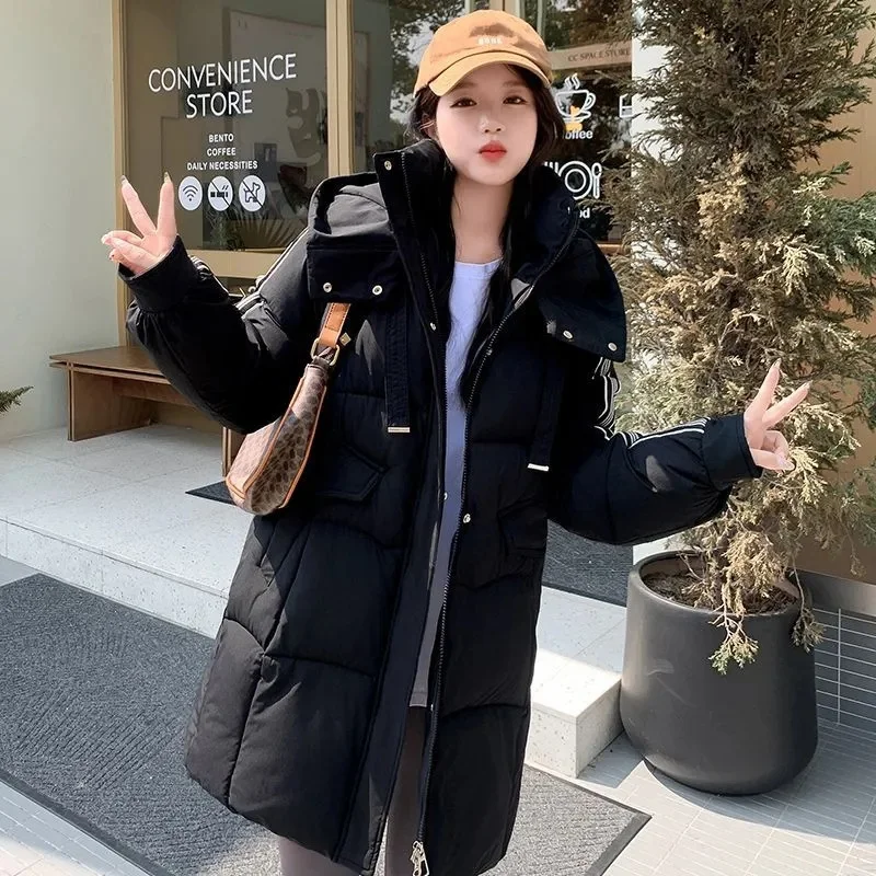 ダウンコート レディース パーカー 2025冬新作 ロング丈 フード付き 大きいサイズ 暖かい 中綿入りジャケット 厚手 フード付き アウター 韓国風 レディース トップス