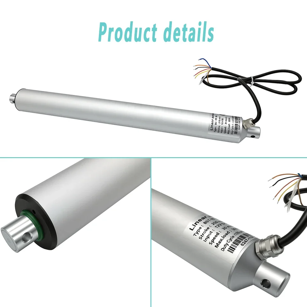 45mm Pen Type Telescopic Push Rod With Hall Encoder DC12/24/36/48V High Thrust 10N-2000N/50-700mm Stroke Linear Actuator