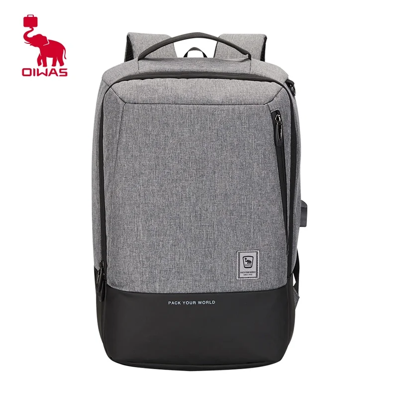 OIWAS Waterproof Laptop Backpack with USB Charging Port Breathable Luggage Strap Computer Bag for Travel And Business