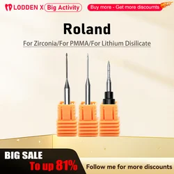 Roland DWX 52D Dental Milling Burs Grinding Lithium Disilicate PMMA Zirconia D4 Shank NC Coating length Dental Grinding Tool
