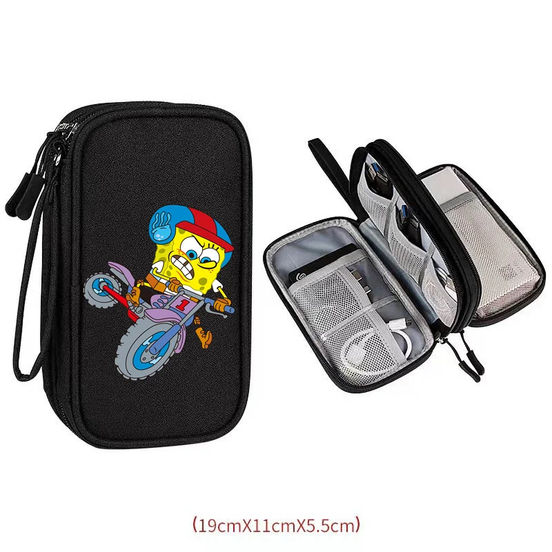 Sponge USB Bag Travel Portable Storage Bag Men\'s Clutch Purse Organizer Cable Case Bob Headset Charging Treasure Box Bag Gifts