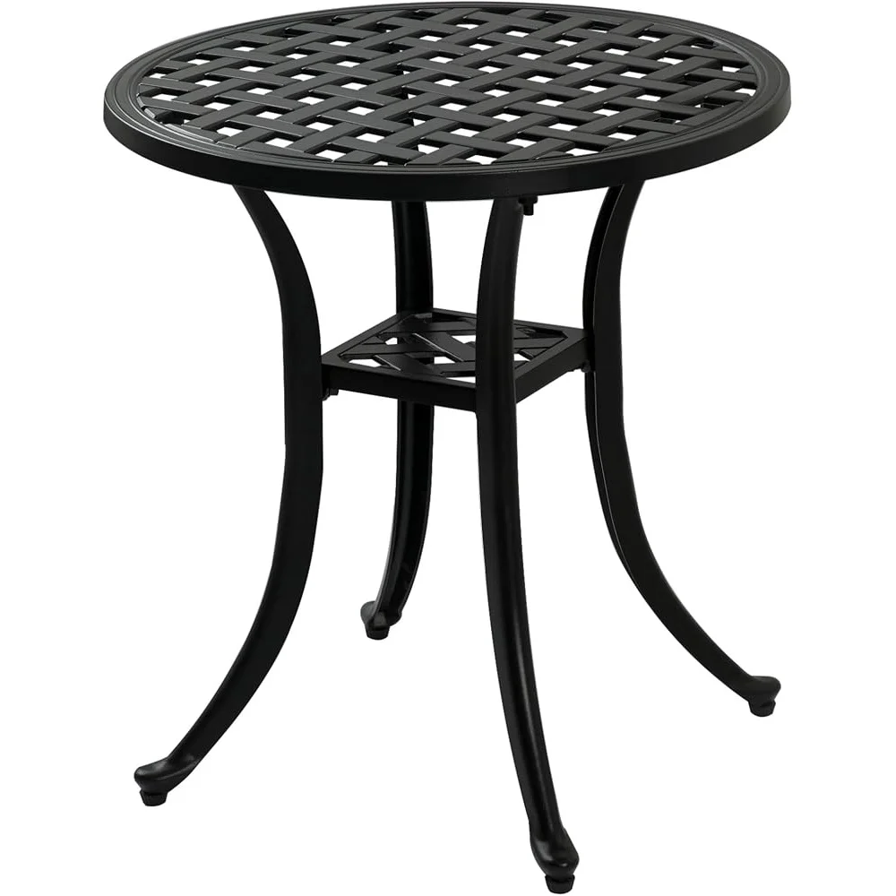 

Outdoor Cast Aluminum Side Table Patio End Table Easy Maintenance Weather Resistant Companion Garden Backyard Pool Indoor Use