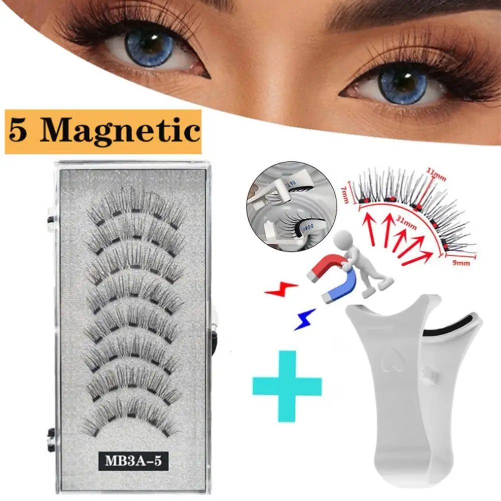 Magnetic Eyelashes Curler Set Long 3D Mink Magnetic Lashes Wear Faux Cils Magnetique Natural Thick False Eyelashes Kit