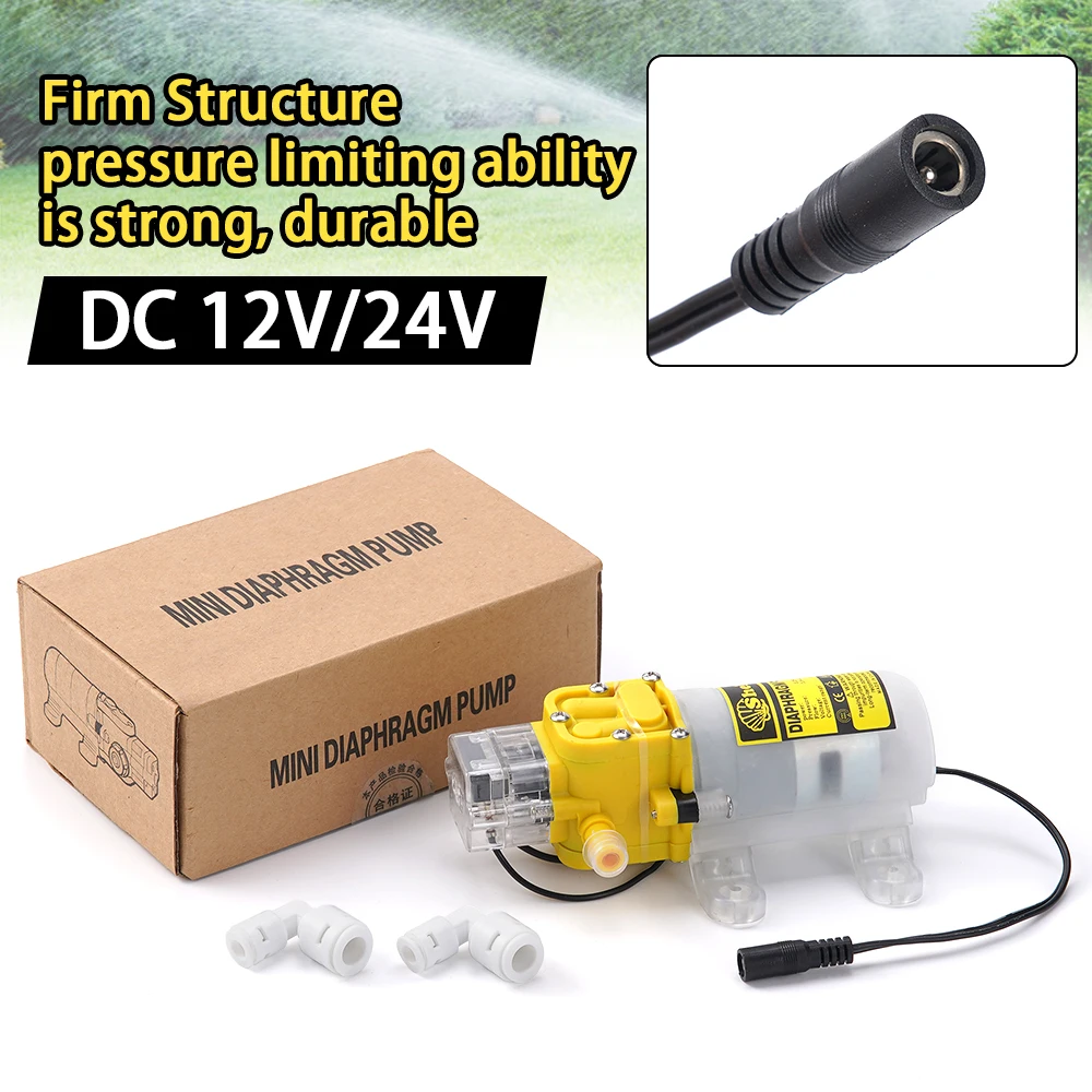 DC 12V/24V 30W Miniature Diaphragm Water Pump High Pressure Diaphragm Self Priming Pump For Water Purifier/Car Wash Micro Pump
