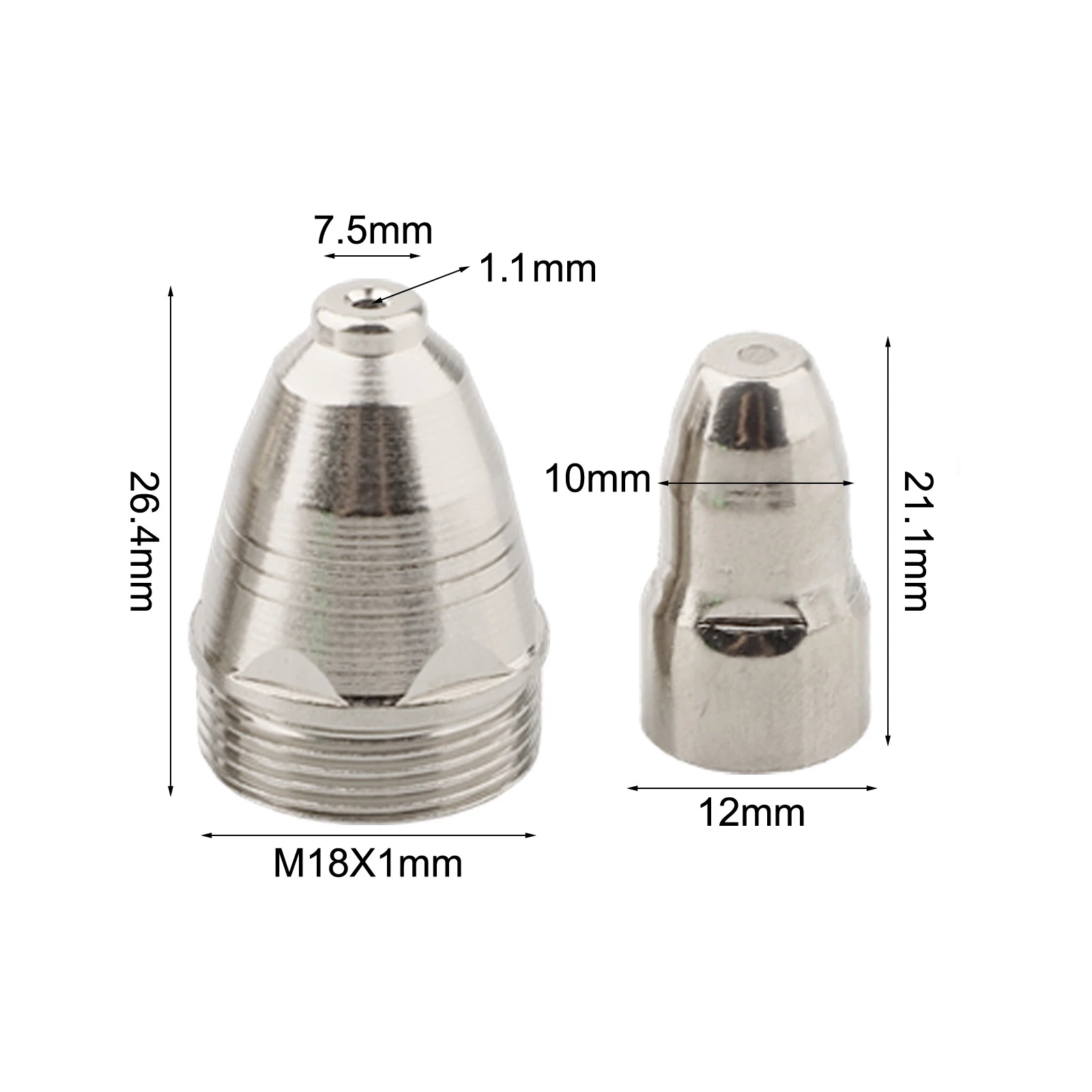 

Набор сопел и электродов для плазменной резки с диаметром сопла 1,7 мм, прецизионно обработанные, совместимые с CUT-100