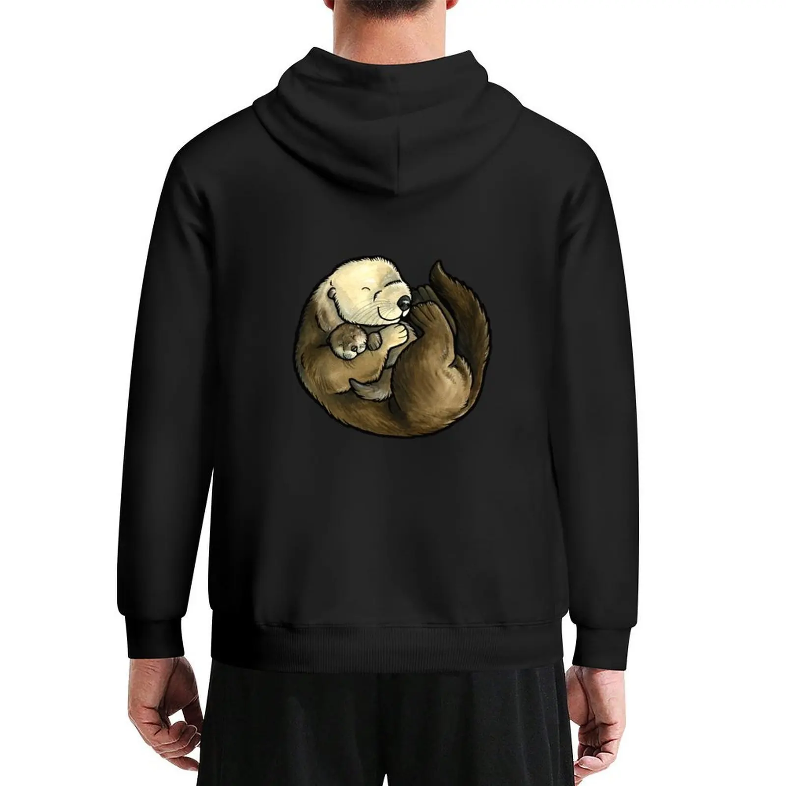 

Sea otter and baby Hoodie mens clothes men's winter sweater men wear aesthetic clothing new in hoodies & sweatshirts