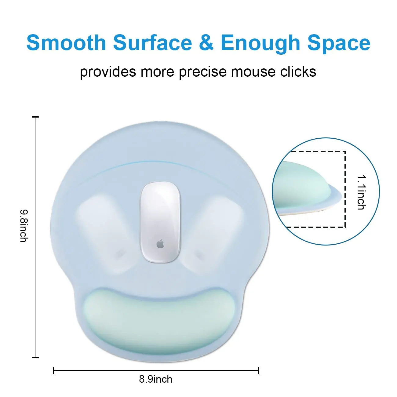 Fresh and Simple Office Mousepad with Silicon Wrist Support-Ergonomic Gaming Desktop Pad Non-slip Mouse Pad for Office and Home