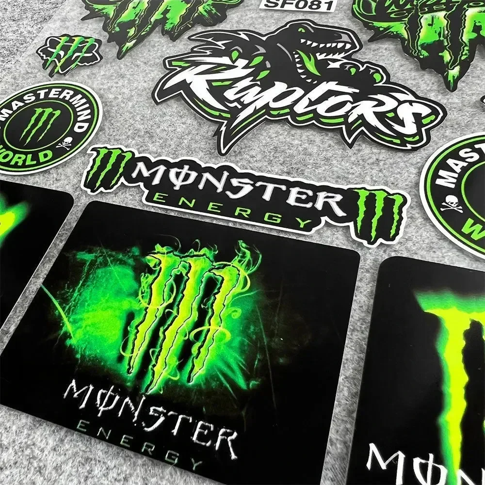 New Monster Energy Car Reflective Stickers Motorcycle Helmet Tail Box Modified Stickers Waterproof Decorative Decals