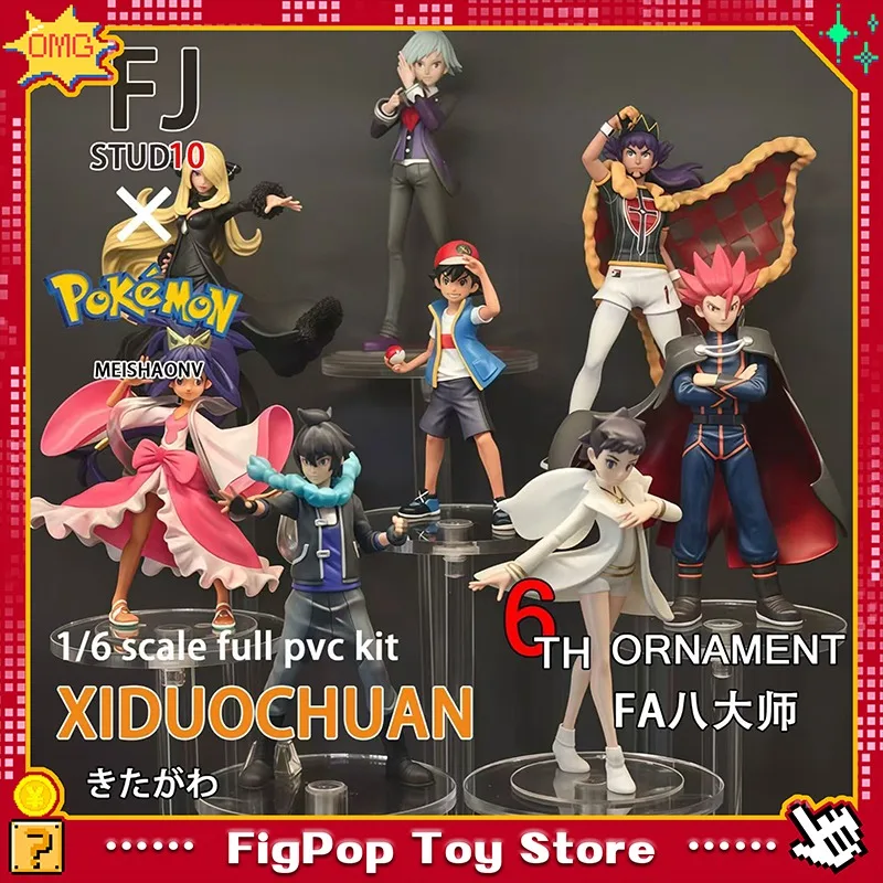 

Новый 1/20 Eight Masters Ash Ketchum аниме фигурки Синтия фигурки Lillie статуя из ПВХ модель коллекция украшение для рабочего стола подарочная игрушка