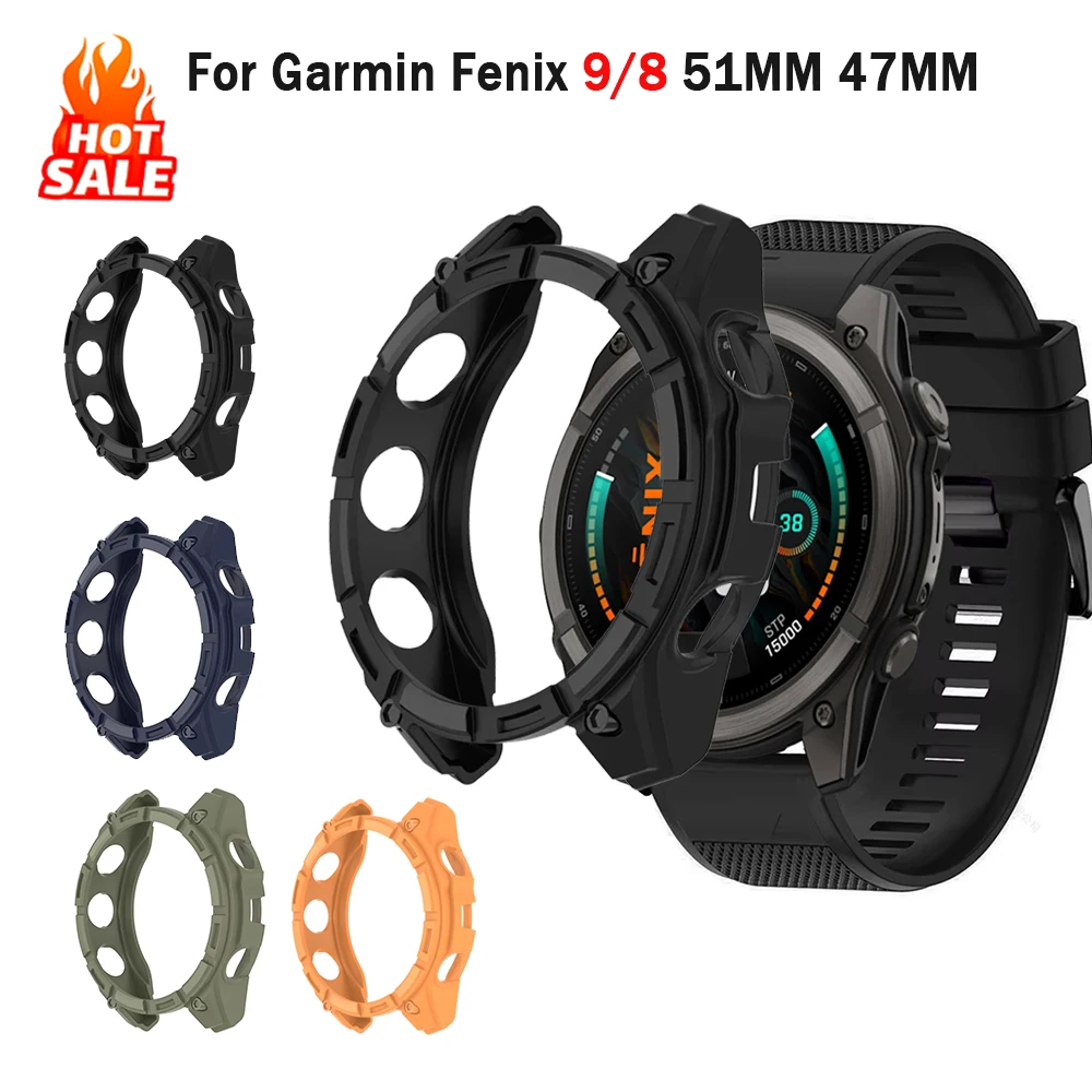 Soft Silicone Case for Garmin Fenix 9 51mm 47mm Smart Watch Protective Case for Garmin Fenix 8 51mm Shell Accessories Bumper