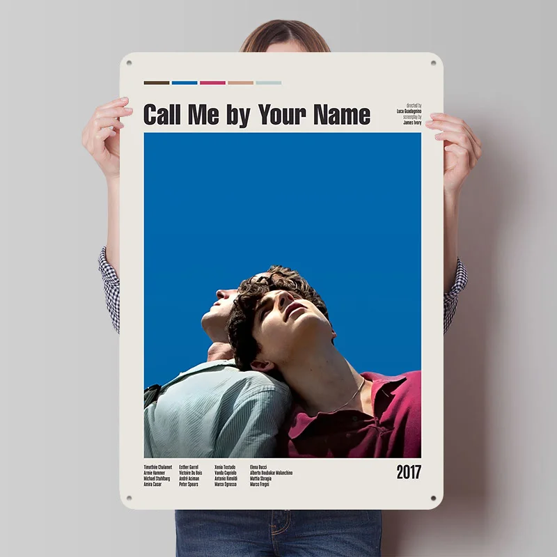 اتصل بي باسمك ملصق مطبوع عليه فيلم قابل للتخصيص جدار الفن ريترو خمر معدن القصدير علامات للمنزل غرفة مكتب ديكور العناصر