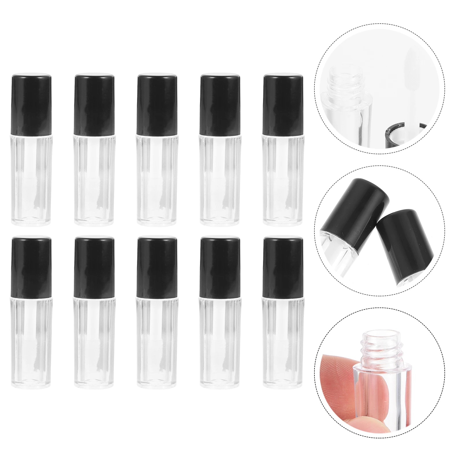 10 قطعة لتقوم بها بنفسك أنابيب ملمع الشفاه فارغة حاويات بلسم الشفاه الصغيرة إعادة الملء المحمولة مانعة للتسرب زجاجات أحمر الشفاه الصغيرة للسفر ماكياج #6