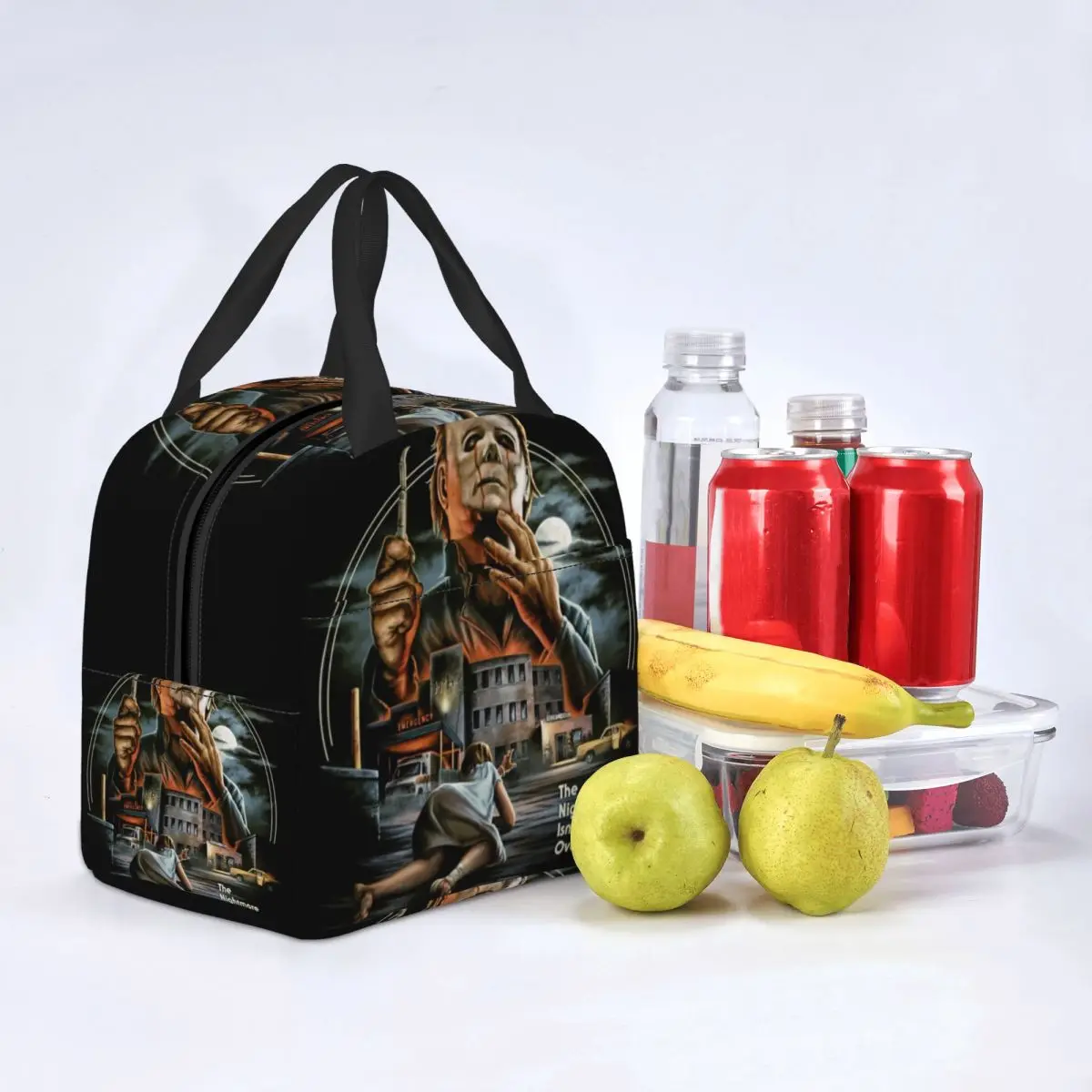 Halloween Horror Movie Portable Lunch Box Women Leakproof Cooler Thermal Food Insulated Lunch Bag Office Work