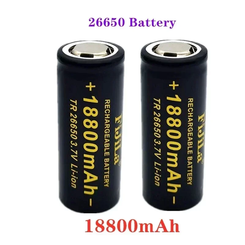 100% Original hohe qualität 26650 batterie 18800mAh 3,7 V 50A lithium-ionen akku für 26650 LED taschenlampe + ladegerät