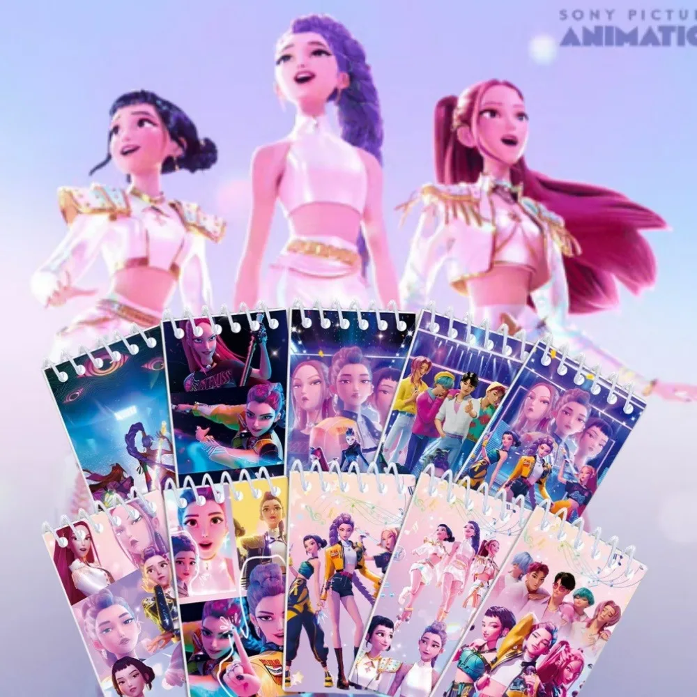 2026 NOWE 10 szt. Kpop Demon Hunter Anime Notatniki Planery Uczniowskie Przenośne Notesy Artykuły Szkolne Biurowe Akcesoria