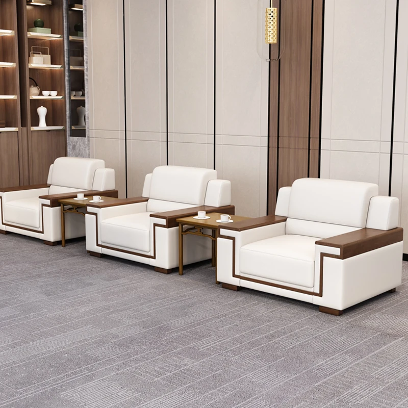 Office sofa reception area coffee table combination simple modern office sofa business negotiation single sofa