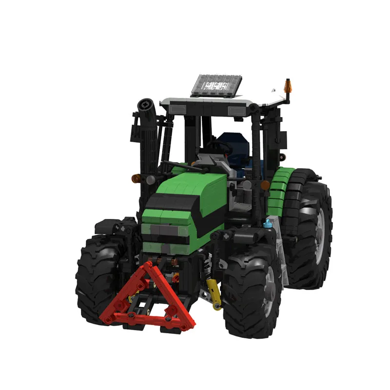 MOC-191894Green New Model Agricultural Tractor 1:17 Building Block Model1663 Parts MOC Creative Kids Birthday Building Block Toy