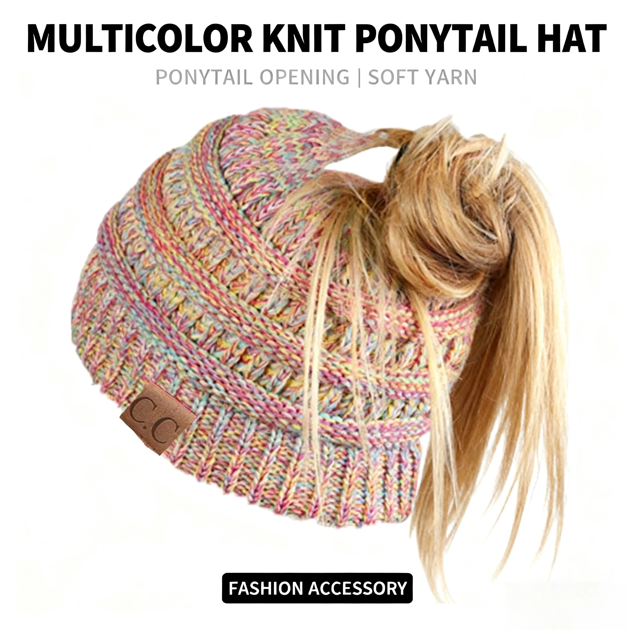 

Вязаная шапка-наушник для Европы и Америки с хвостиком