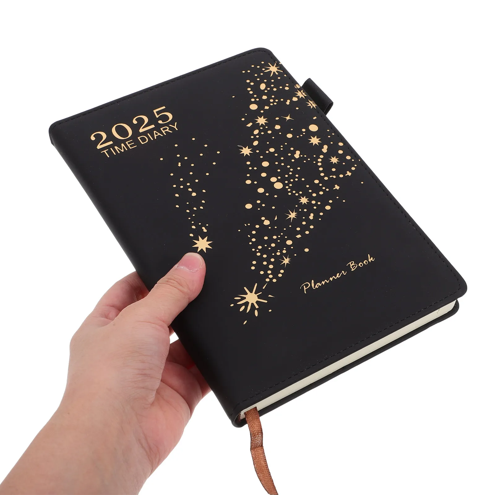 Planner Notebook Daily 2025 Schedule Book Large Capacity for Scheduling Note Taking Portable Compact Sleek Elegant Design Clean
