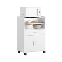 SoBuy FSB09 Kitchen wardrobe Kitchen Trolley Roll wardrobe Drinks Trolley Microwave wardrobe With A Slide
