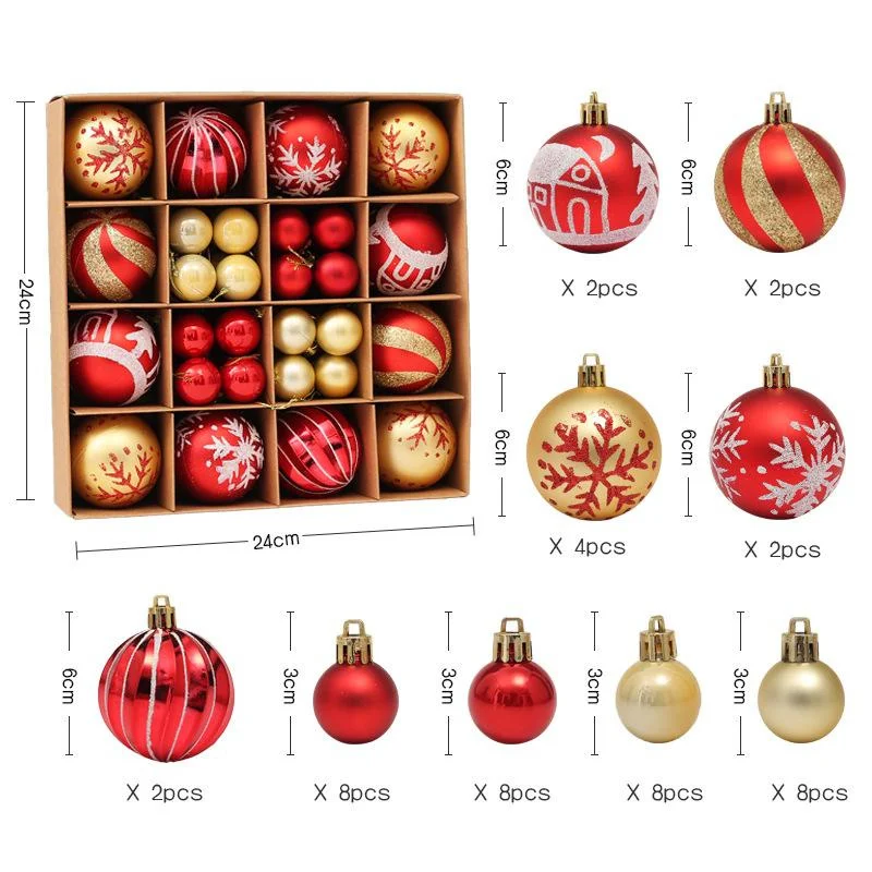 

Custom Christmas Decoration 2024 Xmas Ornament 42 Pieces 3-6cm Christmas Balls Christmas Decoration Supplies