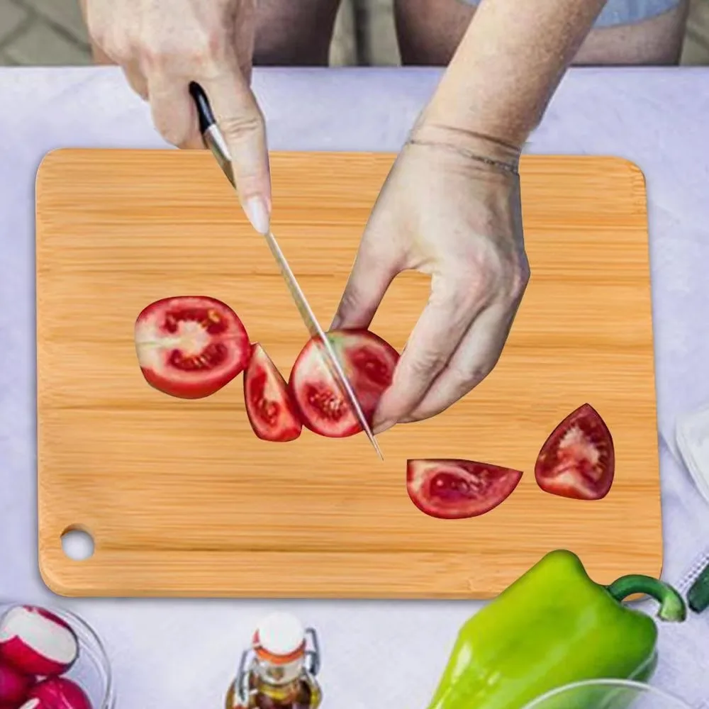 

3PCS/SET Double-sided Bamboo Chopping Boards Rectangular Crack-resistant Cutting Board Thickened Hanging Cutting Block Camping