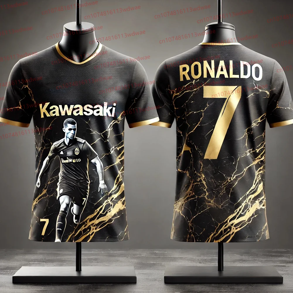 Herren-Fußballtrikot Ronaldo 7, Fußballtrikot-Set, Kawasaki Racing Team T-Shirt, Herren-Radanzug, Trikot-Set mit Marmormusterdruck