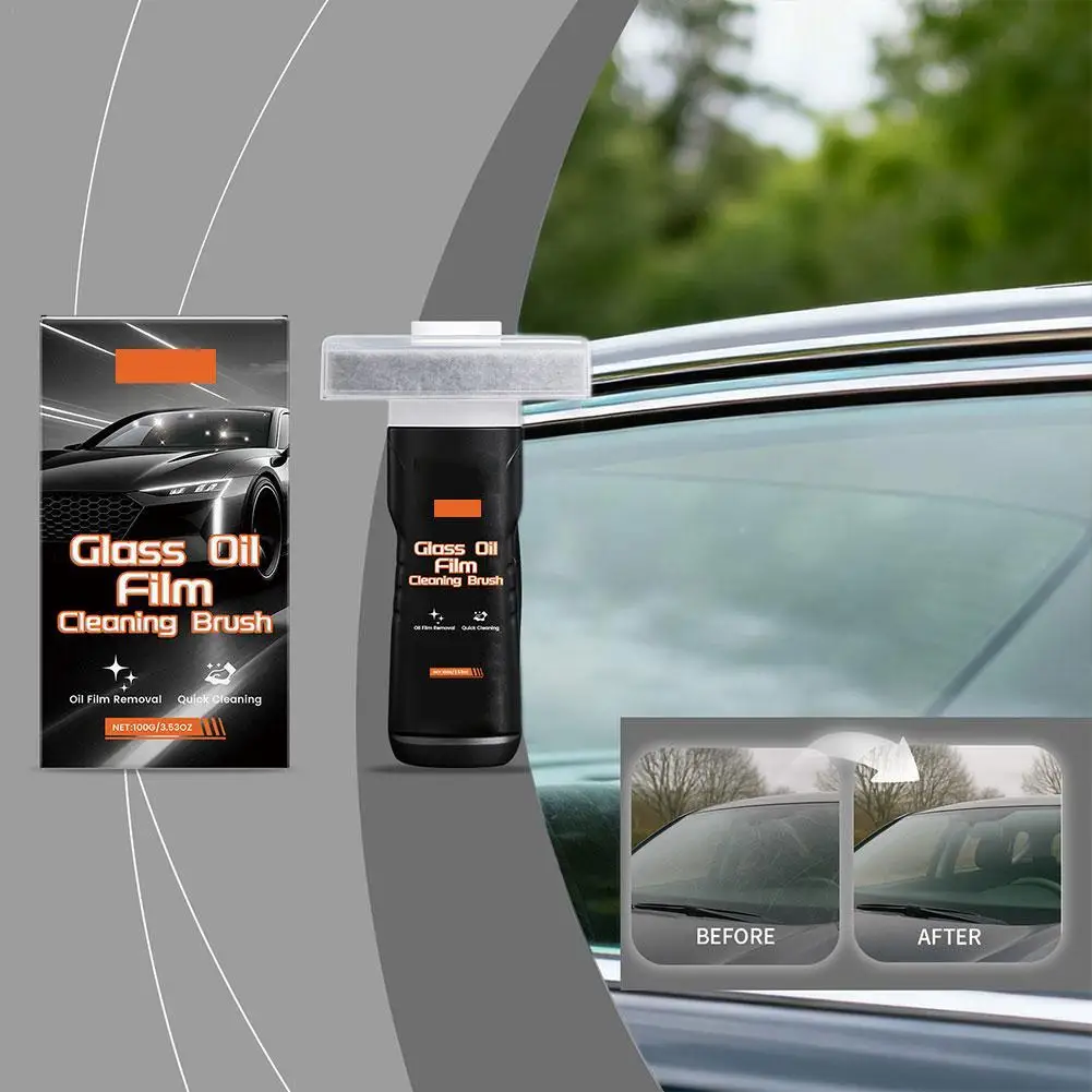 

Car Glass Oil Film Cleaner Glass Car Window Stain Remover Deep Cleaning Without Damaging Glass Quickly Cleans Removes Oil Film ﻿
