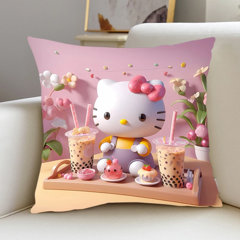 Pillow Cover Hello Kitty room bedroomo office coffee shop car Dakimakura Throw Pillows iving room Pillowcase Girl gift  Kawaii