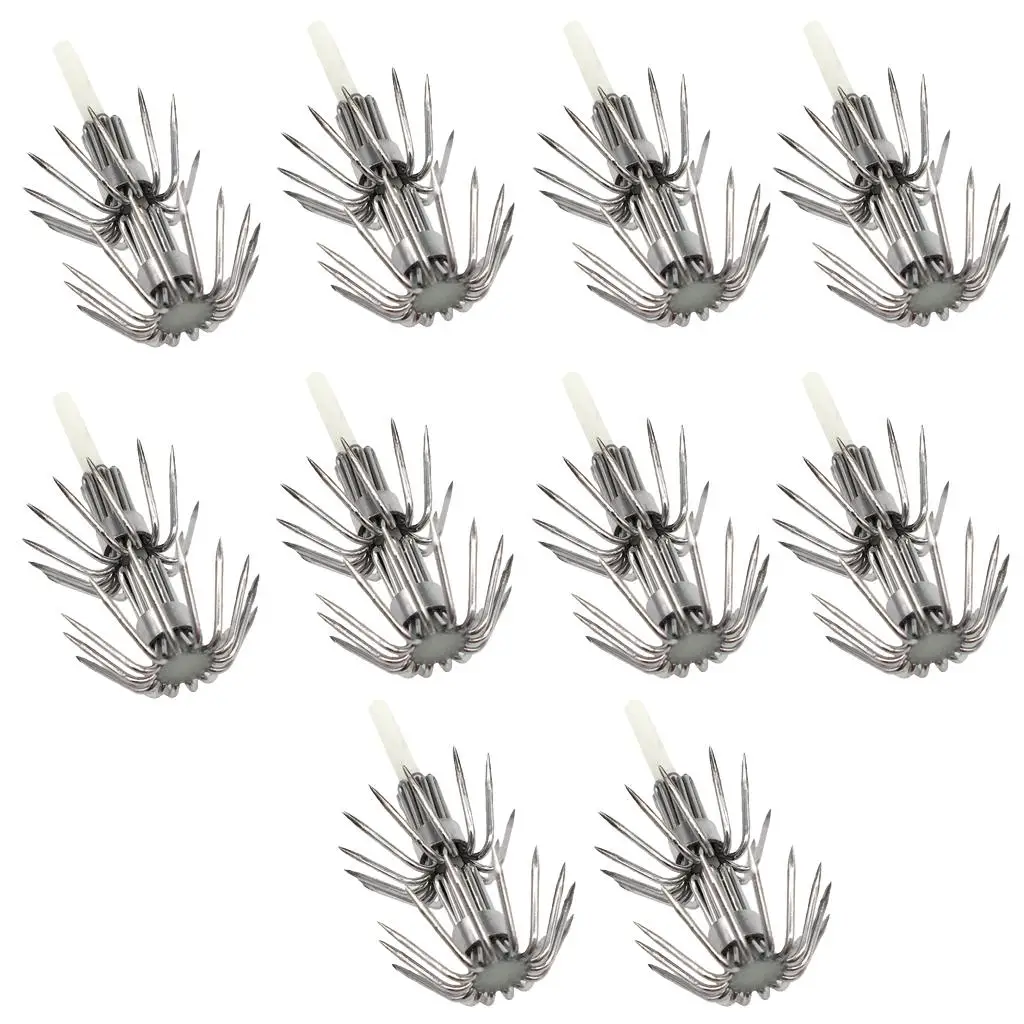 10 Pieces Prawn Fishing Squid Jigs Hooks Freshwater Saltwater